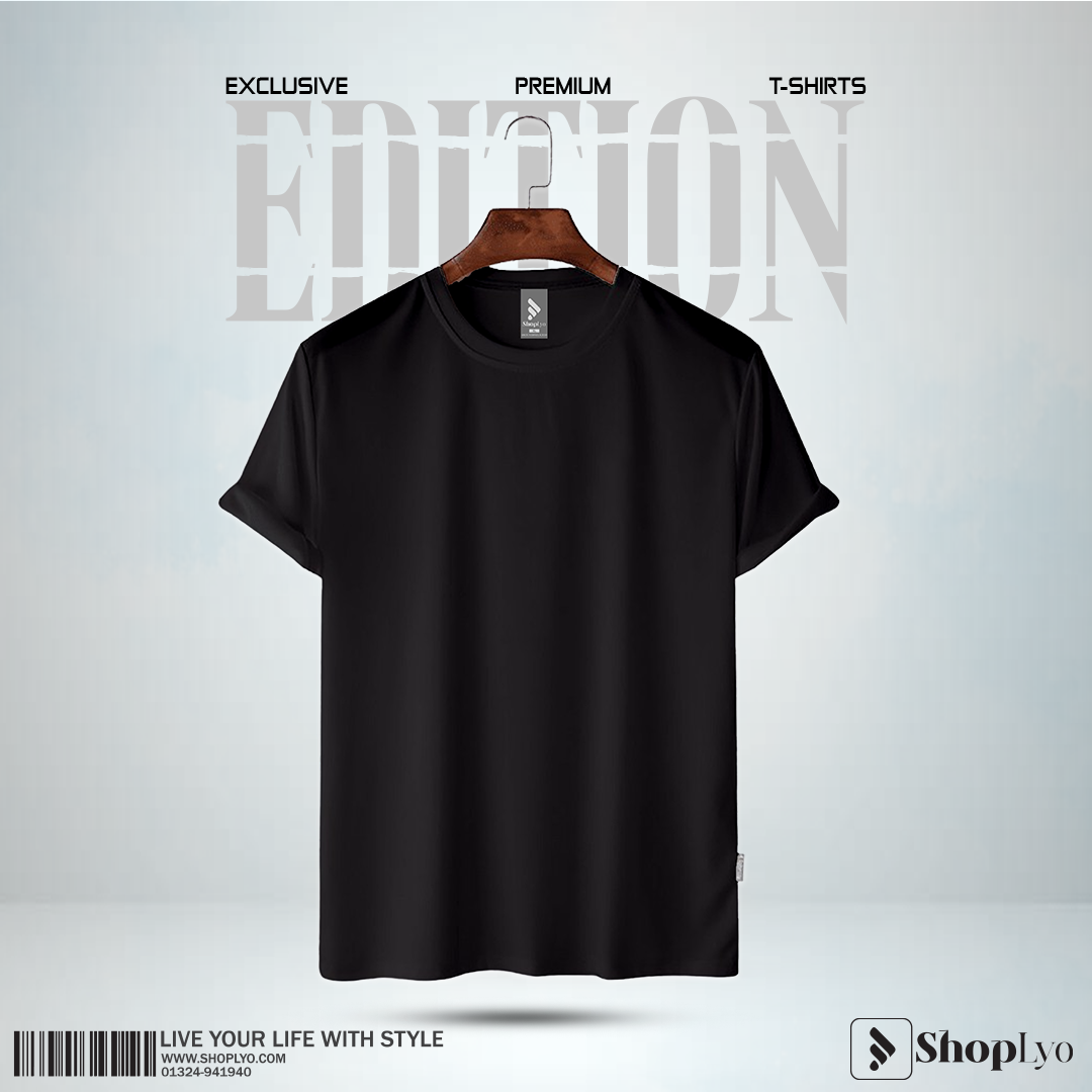 Men’s Premium Black Solid T-Shirt